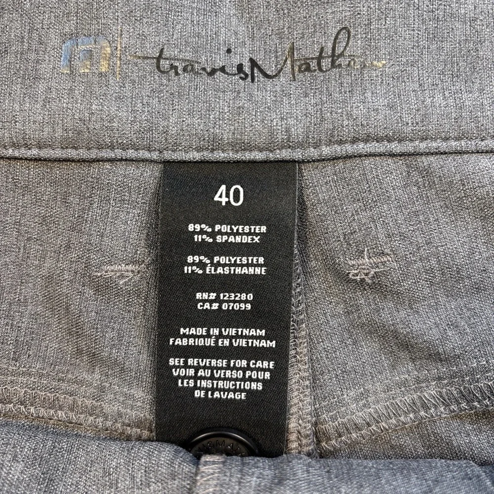 Travis Mathew Mens 40 Open To Close Tech Chino Golf Pants Performance GRAY